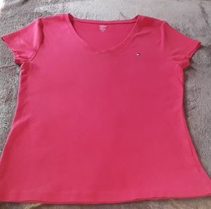 Red Tommy hilfiger v-neck tee